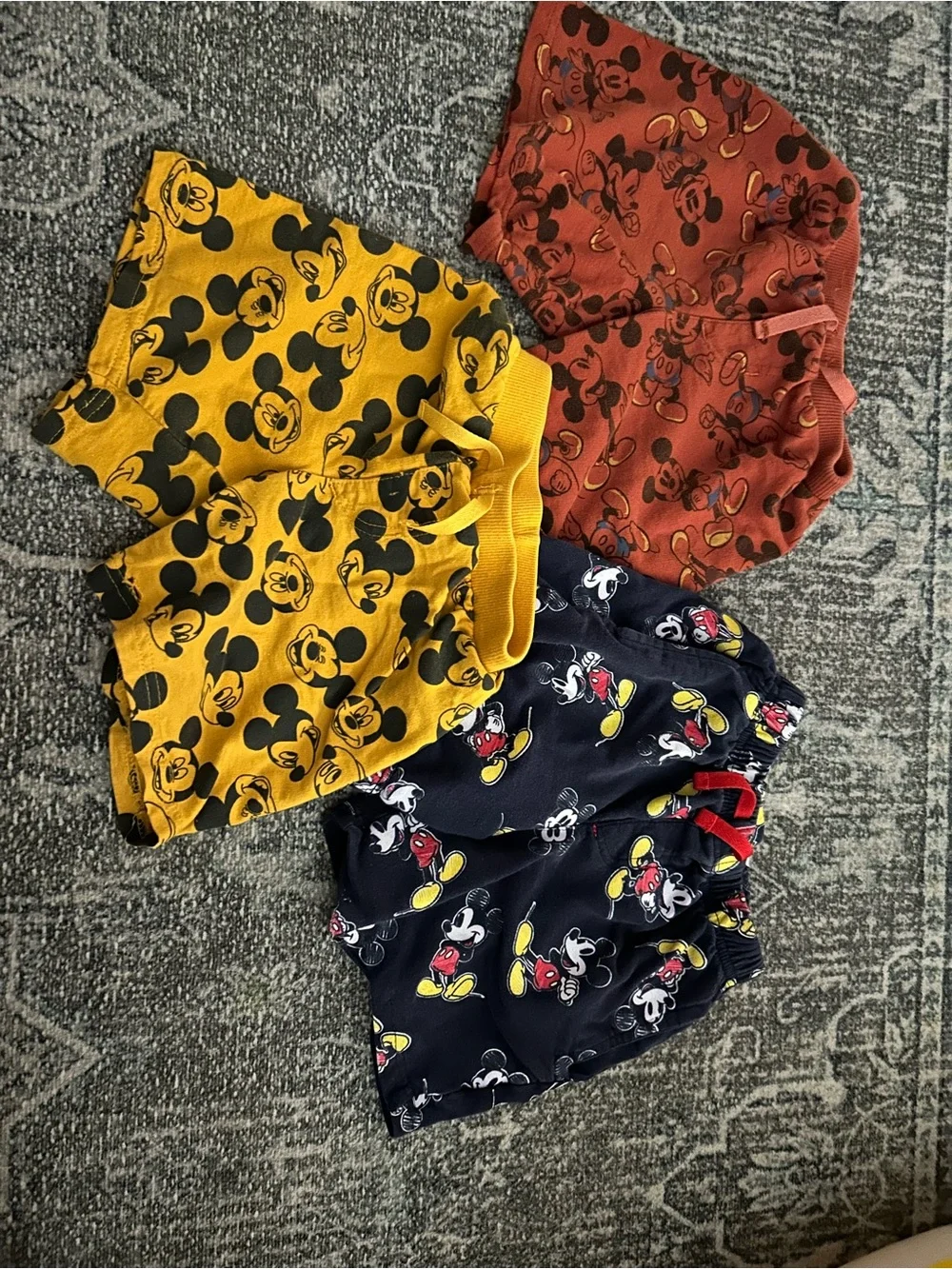 Disney Mickey Mouse Kids' Shorts - Yellow, Navy & Rust